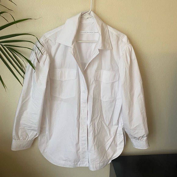 Susana Monaco Women’s Poplin Cotton Oversized Shirt White Button Down Size S - Picture 2 of 8